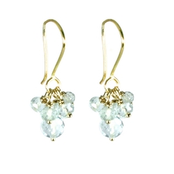 Bibi Aqua bead cluster earrings