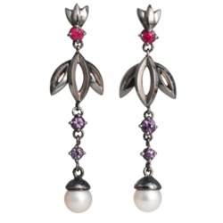 Fiore Della Notte Petal Dropstone Earrings