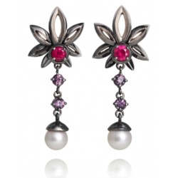 Fiore Della Notte Open Petal Earrings
