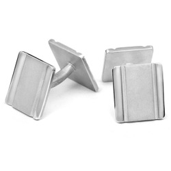 Silver Eden Wide Band Cufflinks