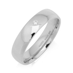 Gents Diamond Set Court Wedding Ring