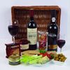 CLARET, PORT, STILTON, PATE AND OATCAKES IN WICKER TRAY