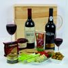 CLARET, PORT, STILTON, PATE AND OATCAKES IN WOOD BOX