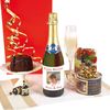 PERSONALISED LABEL SPARKLING BIRTHDAY WINE AND CAKE