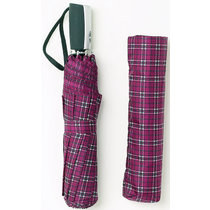 Jumbo Folding Golf Umbrella, 48 inch Diameter, Bergundy Tartan