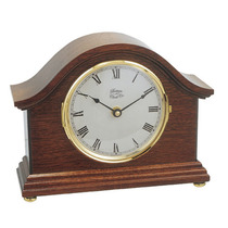 BC54RC - Mahogany Serpentine Radio Controlled Mantel Clock