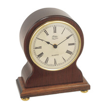 BC83 Small Mahogany Balloon Quartz Mantel Clock