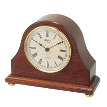 BC86 Small Mahogany Serpentine Quartz Mantel Clock