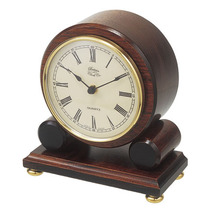 BC88 Small Mahogany Barrel Quartz Mantel Clock