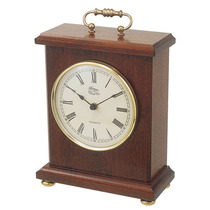 BC89 Small Mahogany Flat-Top Bracket Quartz Mantel Clock