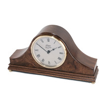 Burr Elm Veneered Mahogany Napoleon Mantel Clock with  Radio Controlled Movement - BC45 RC BURR ELM