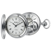 Woodford Chrome Plated 17 Jewel Mechanical Half Hunter Pocket Watch  1055