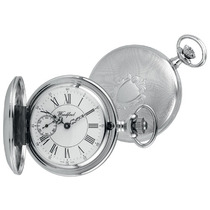 Woodford Chrome Plated Mechanical Full Hunter Pocket Watch  1058