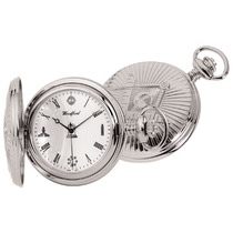 Woodford Full Hunter Chrome Plated Masonic Pocket Watch 1227