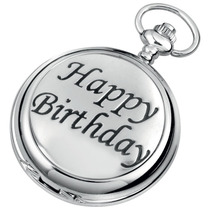 Woodford Full Hunter Chrome/Pewter Birthday Pocket Watch 1901