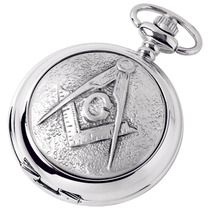 Woodford Full Hunter Chrome/Pewter Masonic Pocket Watch 1887