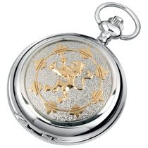 Woodford Full Hunter Chrome/Pewter Lion Pocket Watch 1906