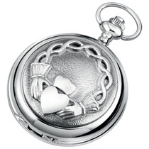Woodford Full Hunter Chrome/Pewter Friendship band Pocket Watch 1875