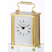 Heavy Flat Brass Carriage Clock - Q-FB-BS