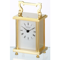 Heavy Gold Plated Flat Brass Carriage Clock - Q-FB