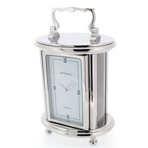 Modern Oval grande carriage Clock Chrome -  IMP439S
