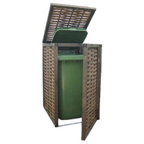 Single wheelie bin screen with four sides and lid