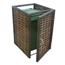 Single wheelie bin screen with three sides and no lid