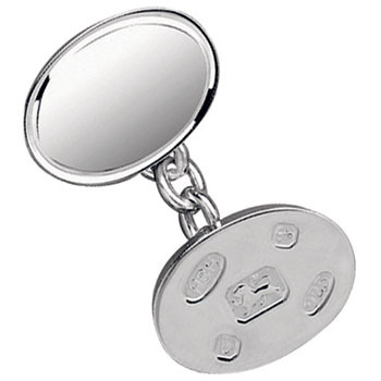 Hallmark Sterling Silver Double Oval Chainlink Cufflinks