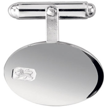 Single Hallmark Sterling Silver Oval Cufflinks