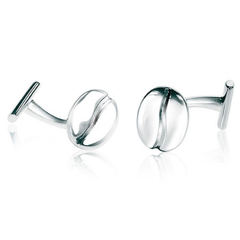 Sterling Silver Coffee Bean Cufflinks