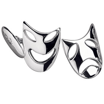 Sterling Silver Comedy/Tradgedy Cufflinks
