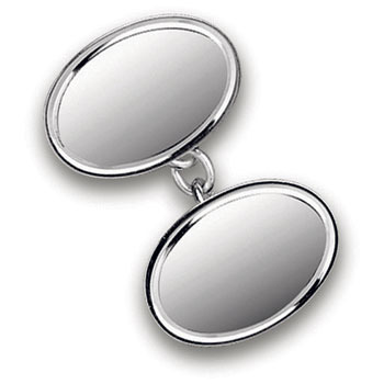 Sterling Silver Double Oval Cufflinks