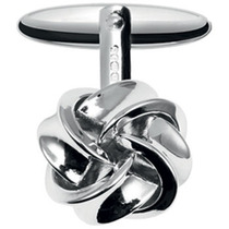 silver plated and rhodium Plated Knot T-bar Cufflinks
