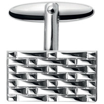 silver plated and rhodium Plated Patterned T-bar Cufflinks
