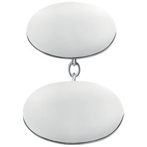 silver plated and rhodium Plated Plain Double Oval Cufflinks