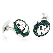 Che Guevara - Green Sterling Silver & Crystal Cufflinks