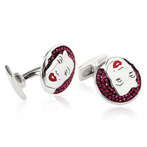 Marilyn Monroe - Pink Sterling Silver & Crystal Cufflinks