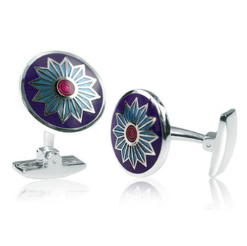 Starburst - Purple Enamel Cufflinks