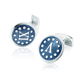 Nine till Five - Blue Enamel Cufflinks