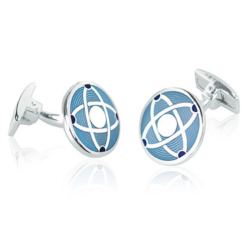 Atom - Blue Enamel Cufflinks