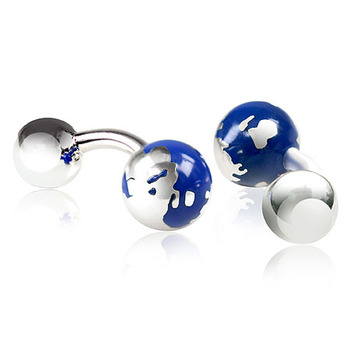 Globe -  Enamel Cufflinks
