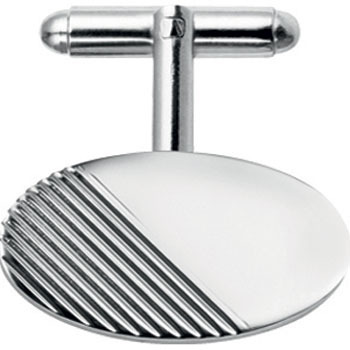 silver plated and rhodium Plated Striped T-bar Cufflinks