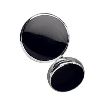 Sterling Silver Double Onyx Chainlink Cufflinks