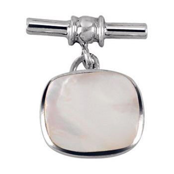 Sterling Silver Rectangular Mother of Pearl Cufflinks