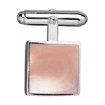 Sterling Silver Square Mother of Pearl T-bar Cufflinks