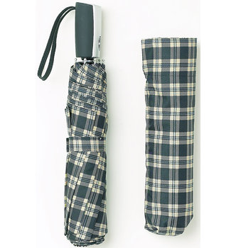 Jumbo Folding Golf Umbrella, 48 inch Diameter, Black/Blue Tartan