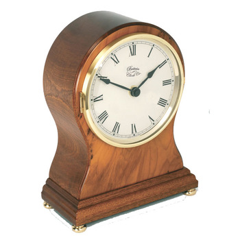 Yew Veneered Mahogany Balloon Radio Controlled Mantel Clock - BC53 RC YEW