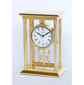 24k gold plated solid brass desk - mantel clock - 20081