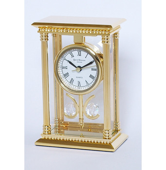 24k gold plated solid brass desk - mantel clock - 20083