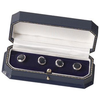 4 Sterling Silver Onyx Dress Studs